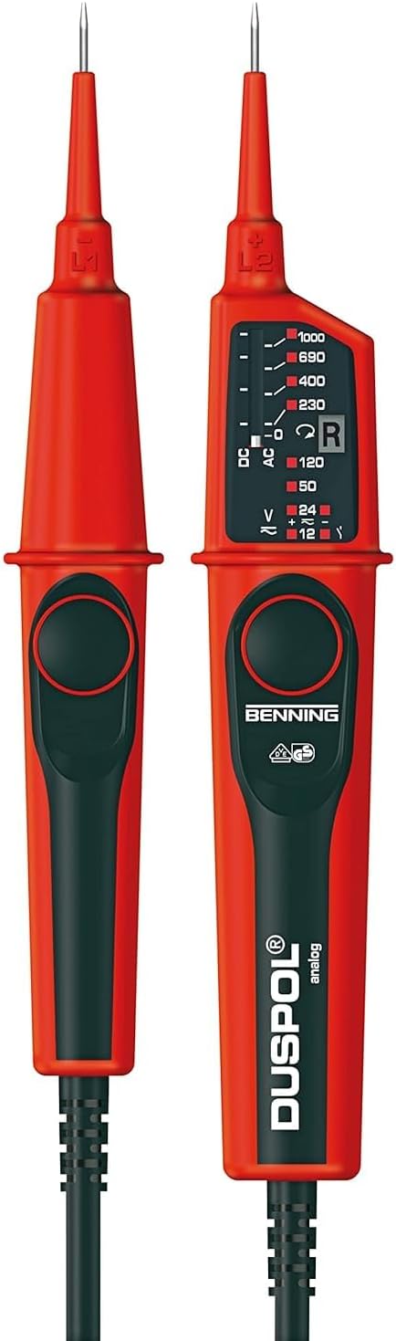 Benning Duspol - Analoger Spannungsprüfer, 050261 & JOKARI 20050 Abisolierzange Super 4 plus Bundle