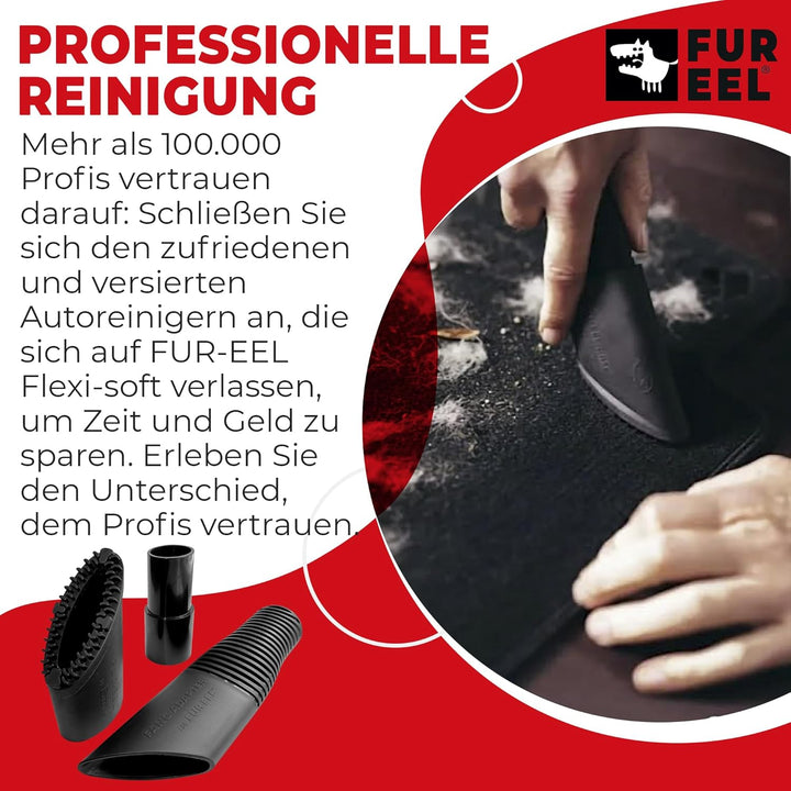 FUR-EEL Combo 1 | 1 x Fang, 1 x PRO, 1 Adapter | Professioneller Staubsaugeraufsatz zum Reinigen von
