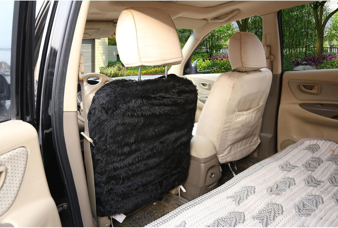 WOLTU AS7334sz-2 Lammfellbezug Auto Sitzbezug Echtlammfell Vollbezug Vordersitzbezug universal Gröss