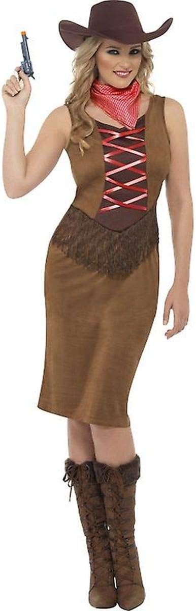 Smiffy's - Cowgirlkostüm Kostüm Cowgirl für Damen Western Kleid Fransenkleid mit