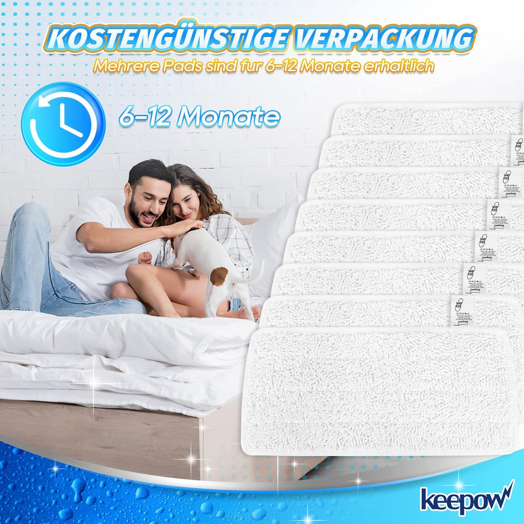 KEEPOW 8 für Vileda Steam XXL Ersatzbezug, Ersatzbezüge Kompatibel Mit Vileda Steam XXL Dampfreinige