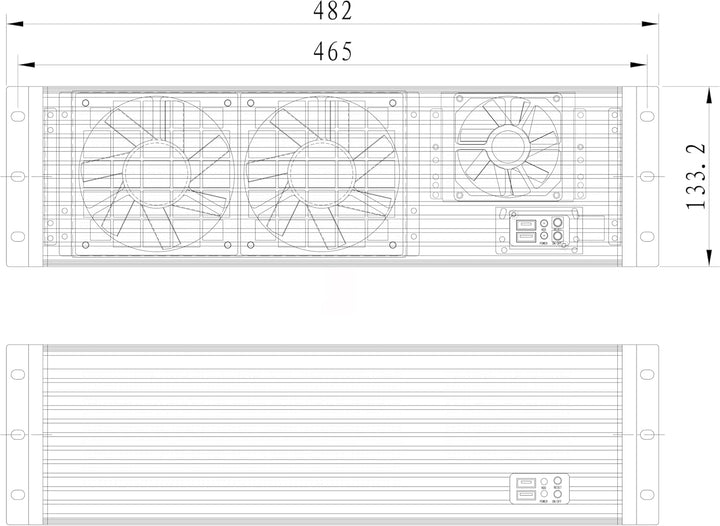 Rack Chassis 19" 3U Black