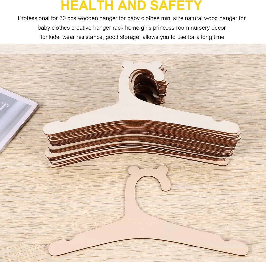 Oewnvmd 30 StüCke HolzbüGel für Babykleidung BüGel für Baby Kleider BüGel Gestell Raum Kindergarten