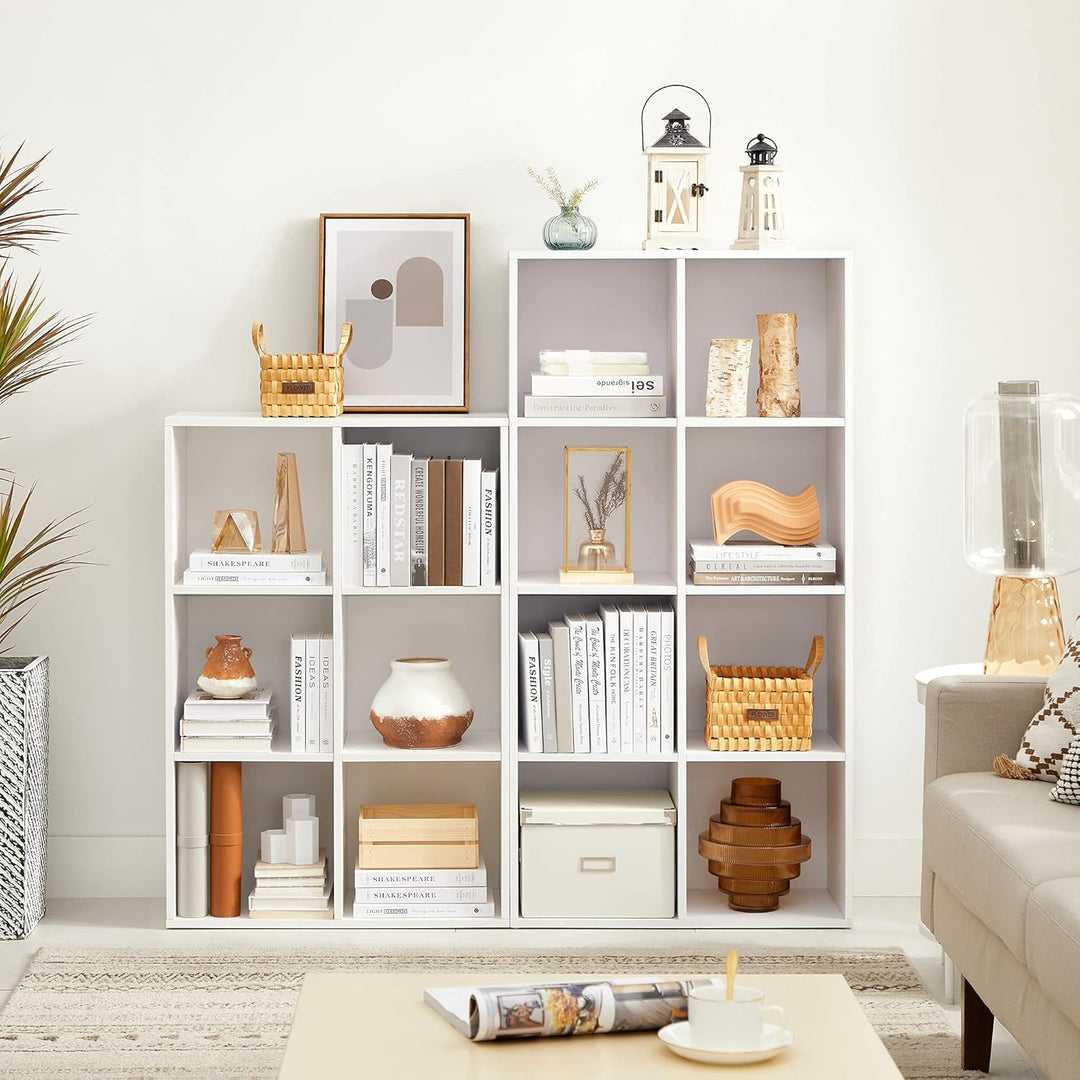 VASAGLE Bücherschrank, Bücherregal, mit 6 Fächern, Büroregal, Würfelregal, Standregal, für Wohnzimme