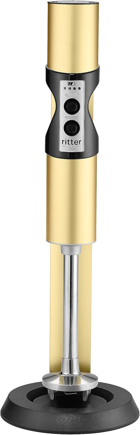 ritter stilo 7 kabelloser Stabmixer, Pürierstab mit Akku aus Vollmetall, Made in Germany, Gold