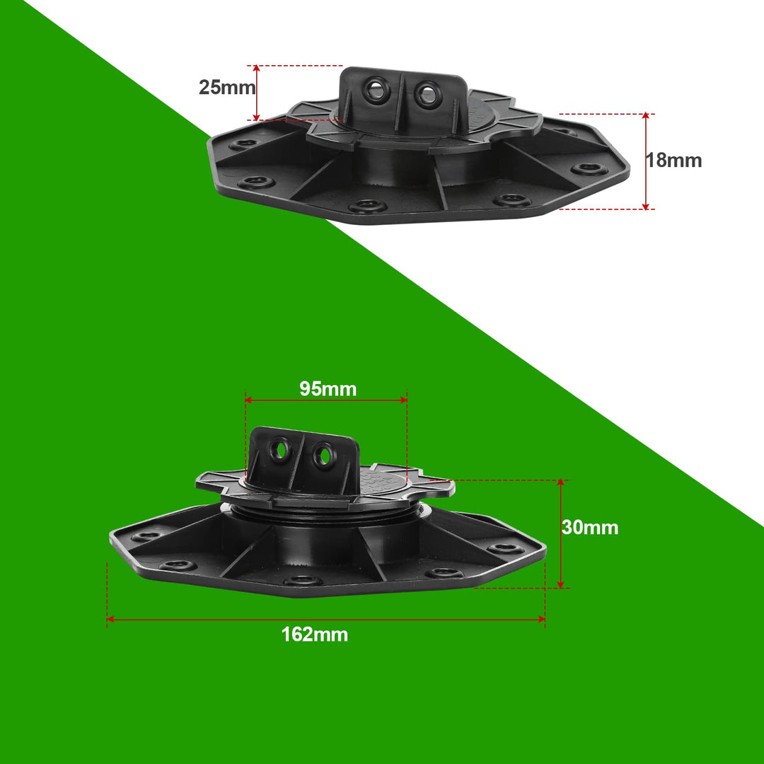 Tubiaz 10 Stück Stelzlager höhenverstellbar 18-30mm,Tragfähigkeit von 600kg,sind perfekt für Terrass