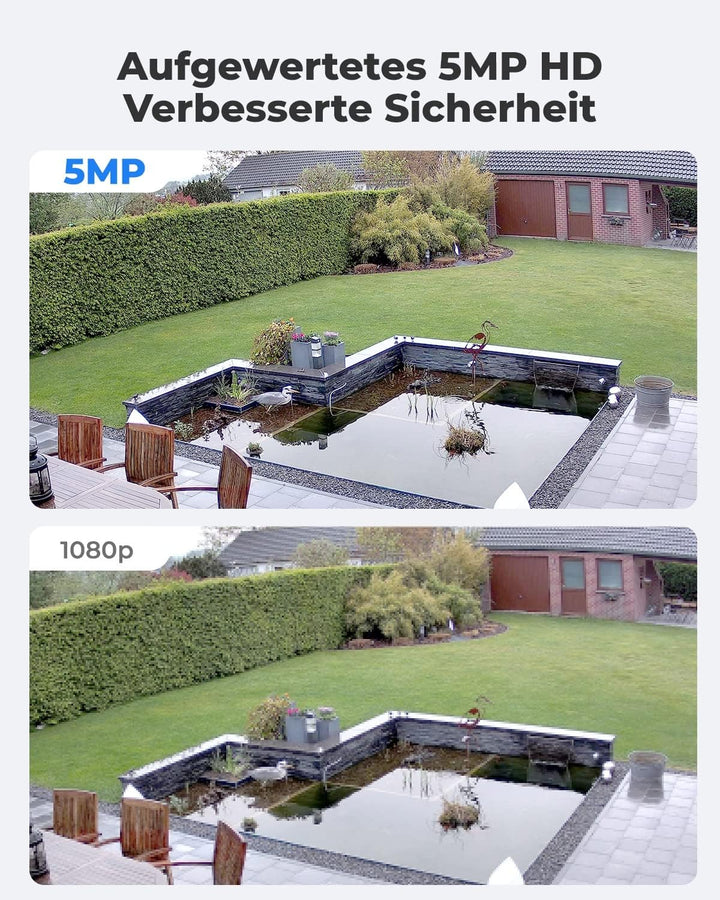 Reolink 5MP PoE IP Kamera Outdoor mit Personen-/Autoerkennung, Überwachungskamera Aussen mit Zeitraf