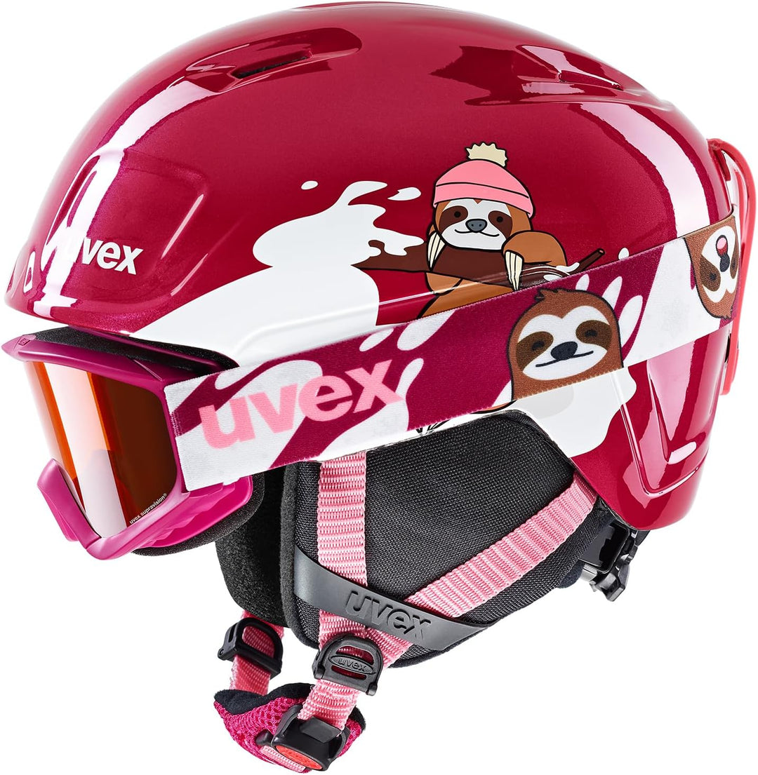 uvex heyya set - Skihelm inkl. Skibrille für Kinder - individuelle Grössenanpassung - konstrastverst