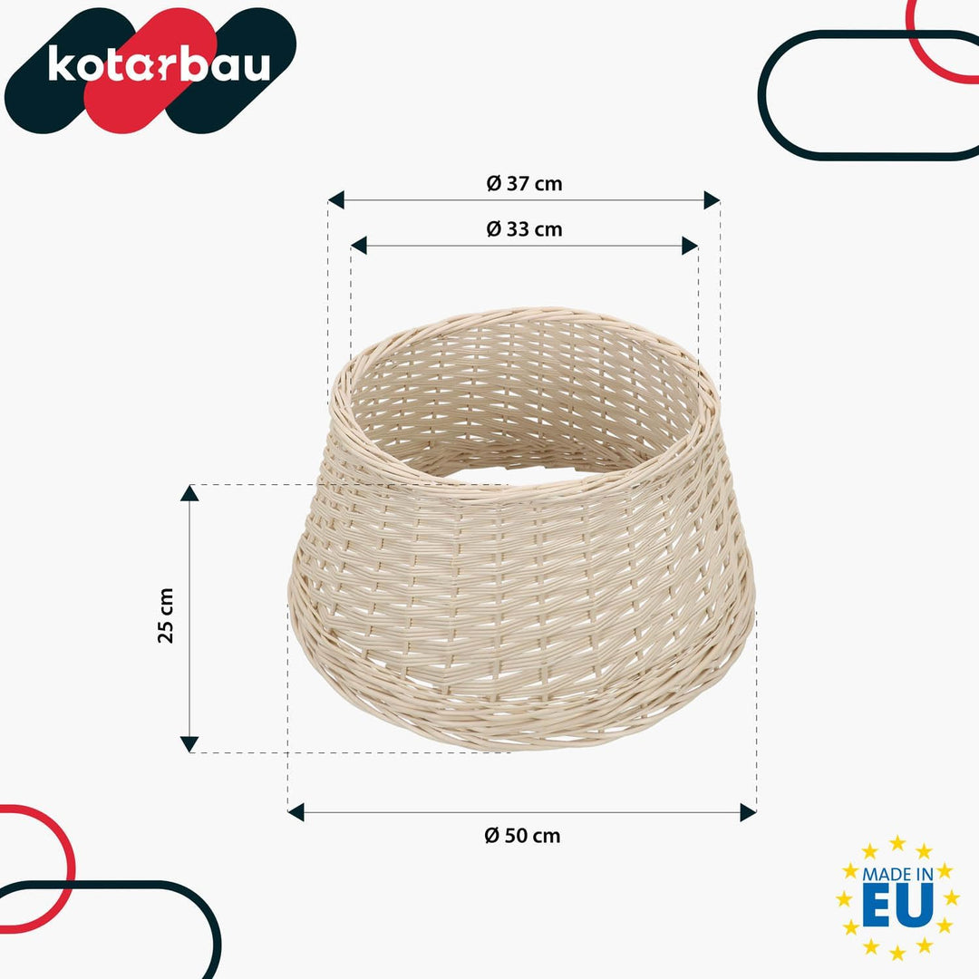 KOTARBAU® Weihnachtsbaum Rock aus Weide Ø 50 cm Gebleicht Christbaumständer aus Rattan Natur Weihnac