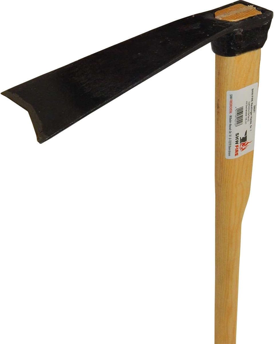 SHW-FIRE Reutlinger Hacke - Gartenhacke - Reuthacke für Harte Böden, Eschenholzstiel 135cm