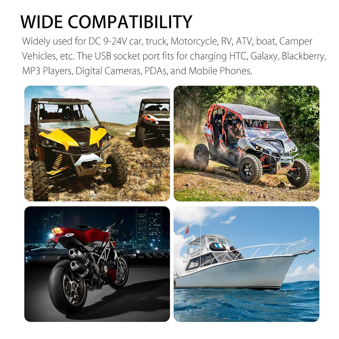 Thlevel 12V/24V Schalter Panel 5 Gang Kippschalter Panel mit 5V 4.2A Dual USB Ladegerät, wasserdicht