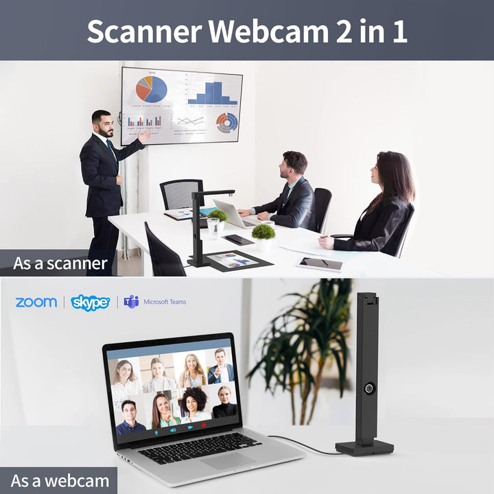 CZUR 12MP USB-Dokumentenkamera und Visualizer, A4 Dokumentenscanner tragbarer Scanner, für Lehr- und