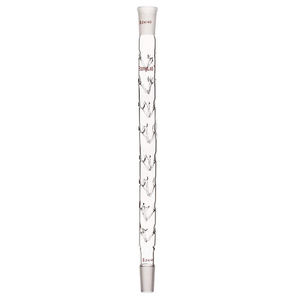 Stonylab Vigreux Destillateur Spalte Kondensator, 24/40 400 mm Länge Borosilikatglas Fraktionierkolo