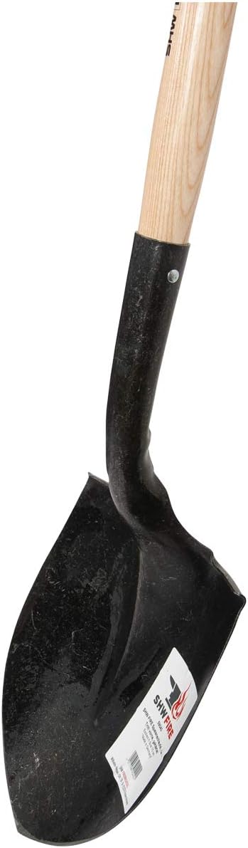 SHW-FIRE Stahlspatenschaufel mit 75cm Holzstiel und sicherem Trittschutz für Gärtnerarbeiten Stiellä