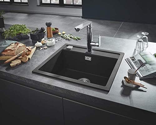 GROHE K700 | Kompositspüle | granit schwarz | 31651AP0 K700 Granit Schwarz 56 x 51 cm Kompositspüle,