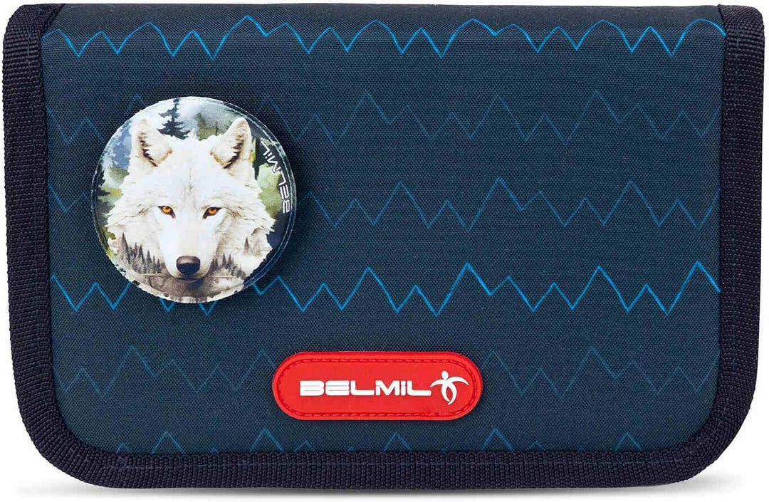 Belmil Classy Plus Schulranzen Set 6-teilig mit extra Schlüsselanhänger (405-78AG/S/K) (Wolves), Wol