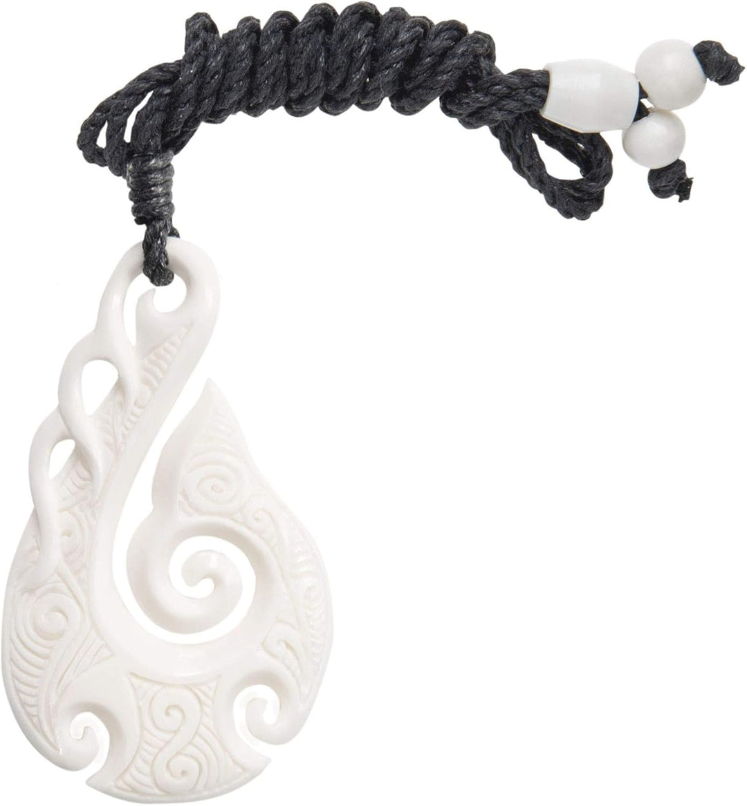 81stgeneration Frauen Männer Hand Geschnitzte Knochen Maori HEI Matau Koru Spiral Anhänger Halskette
