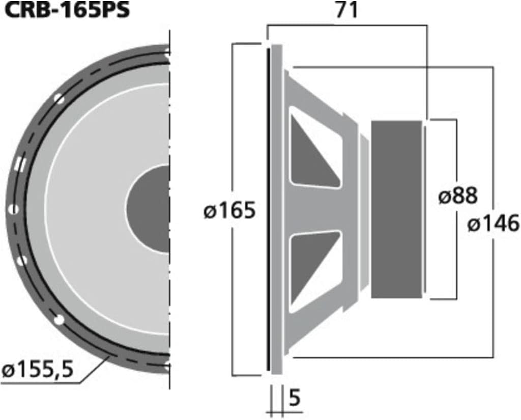 MONACOR CRB-165PS Car-Hi-Fi-Tiefmitteltöner-Paar, 35W, 4Ω