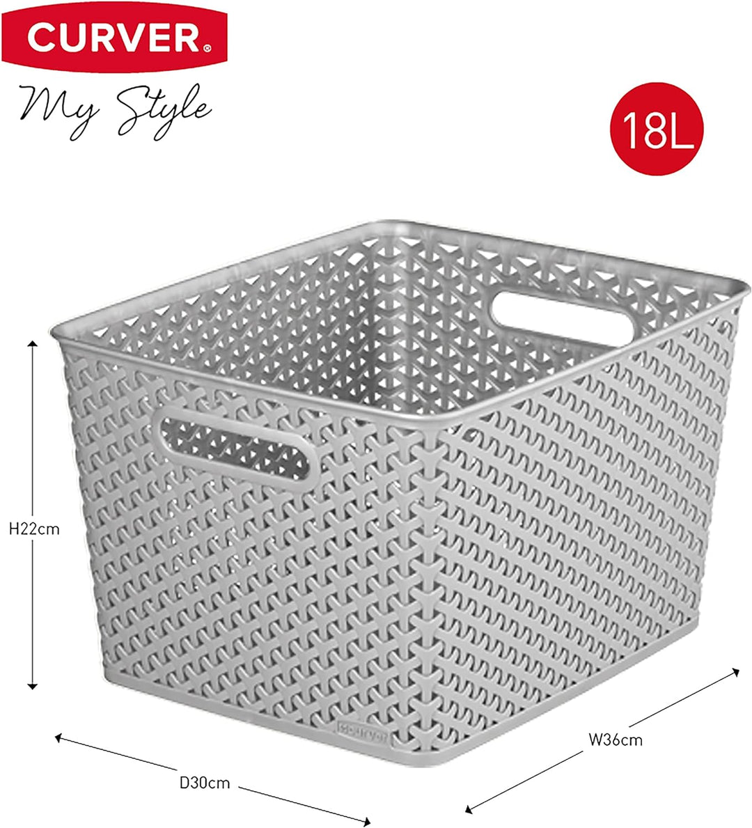Curver Aufbewahrungskorb, grau, Einheitsgrösse Einheitsgrösse Grau, Einheitsgrösse Grau