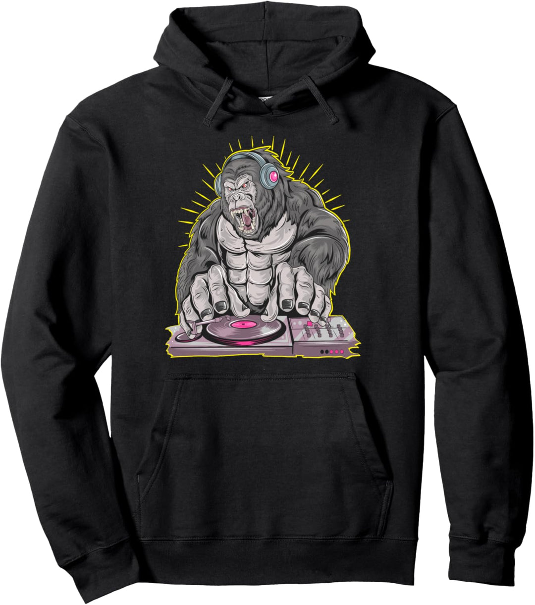 Gorilla DJ, Sommer Party Musik Club Kopfhörer Disko Pullover Hoodie