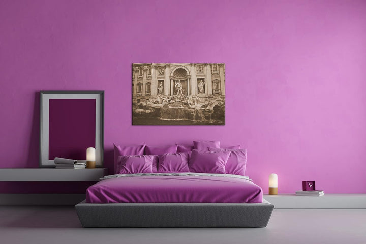 deyoli Trevi Brunnen in Rom Format: 120x80 Effekt: Sepia als Leinwandbild, Motiv fertig gerahmt auf