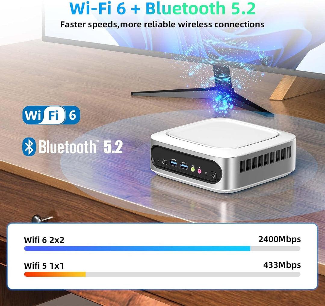 AWOW Mini PC Windows 11 Pro Intel i9-11900H (8C/16T, bis zu 4.9Ghz), 32GB DDR4 512GB/1T NVME SSD Min