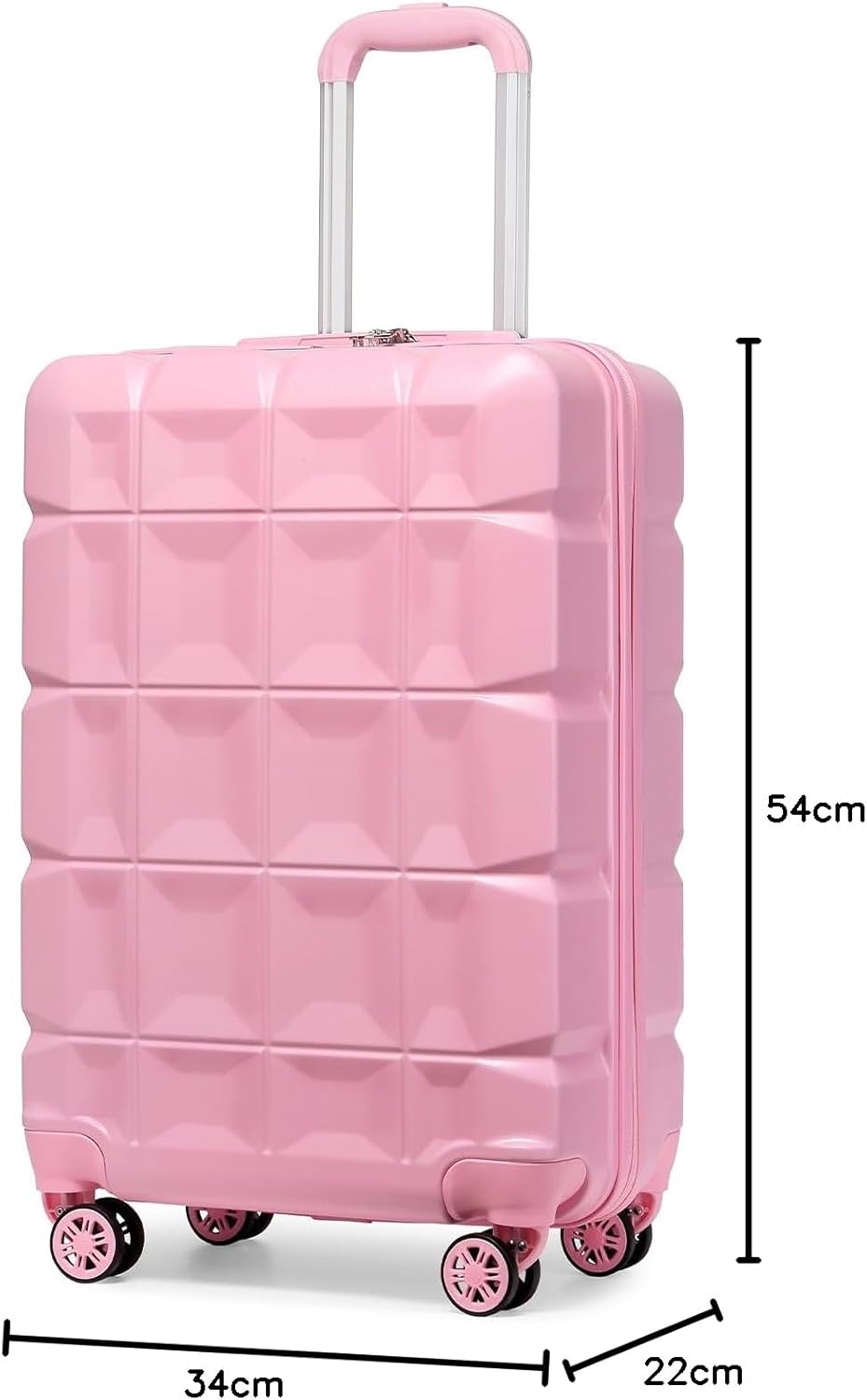 KONO Handgepäck Koffer Trolley Handgepäck 54cm Zwillingsrollen ABS Hartschalenkoffer Reisekoffer mit