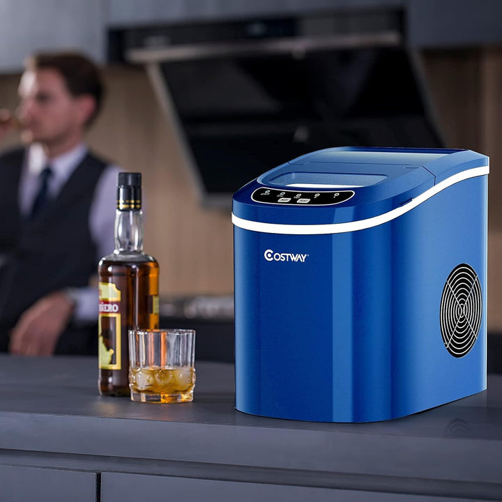 COSTWAY Eiswürfelmaschine 12KG/24H, Ice Maker 9 Eiswürfel in 6-13min, Eismaschine 2,2L Wassertank, E