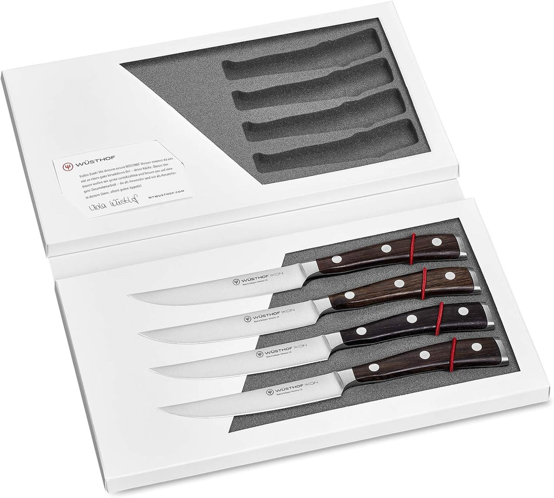 WÜSTHOF Ikon Steakmessersatz mit 4 Messern, Ikon