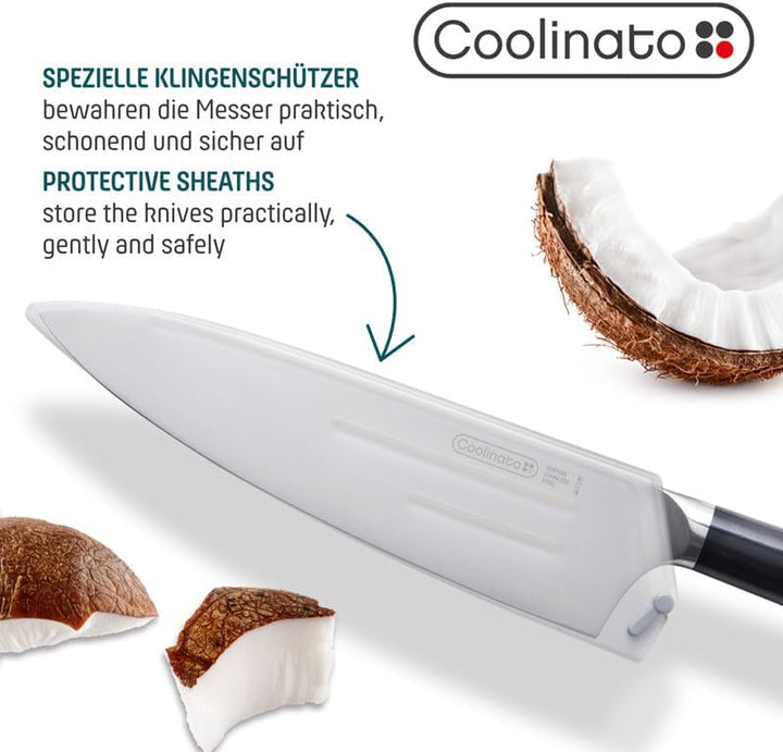 Coolinato – Profi Brotmesser Wellenschliff 20cm – Extra scharfer Klingenstahl – Ergonomischer Kunsts