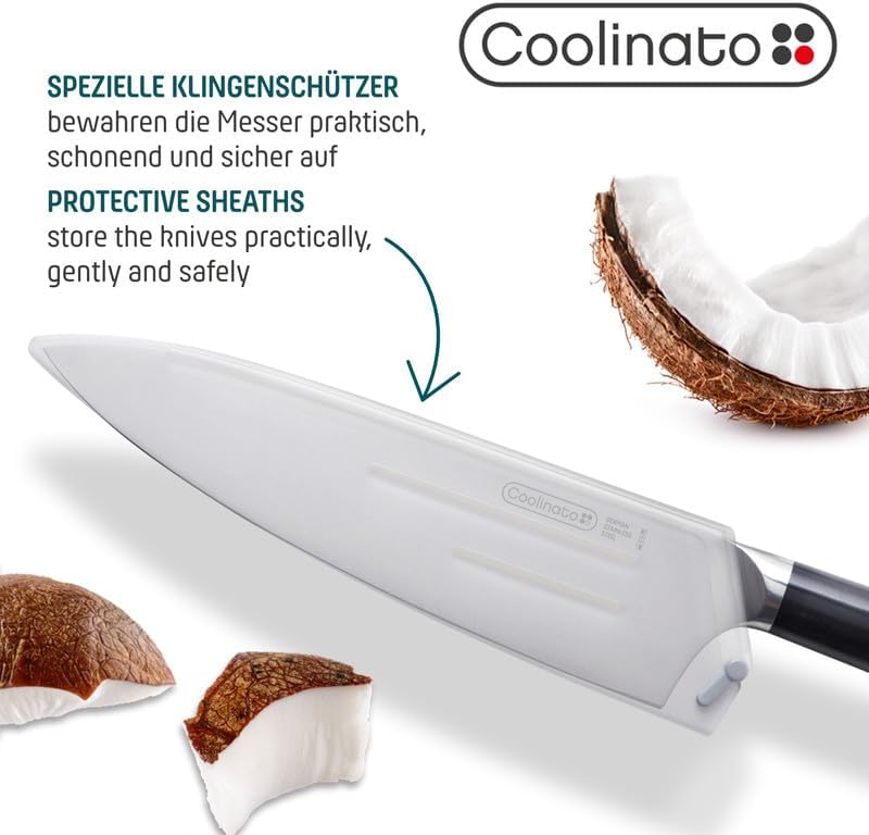 Coolinato – Profi Küchenmesser 20cm – Extra scharfer deutscher Klingenstahl – Ergonomischer Kunststo