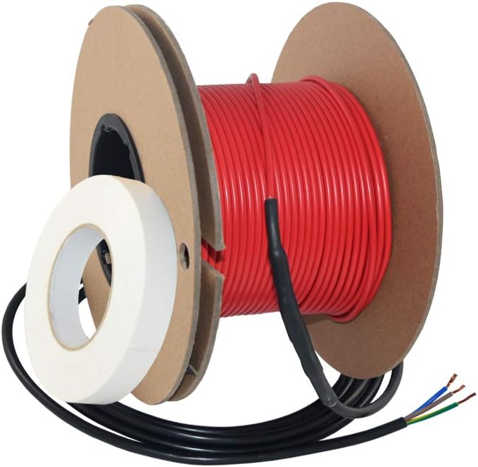 CALORIQUE Elektrische Fussbodenheizung - Heizkabel 16W/m 600W gesamt (37,5m) für 3-6m² Heizfläche -