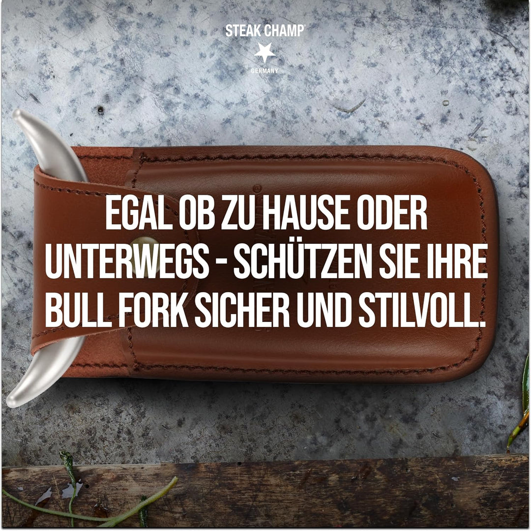 Steak Champ Leder Holster für Bull Fork Fleischgabel: Ledertasche für Gabel, zum Befestigen am Gürte