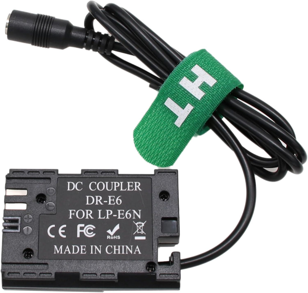 HangTon LP-E6 Dummy-Batterie Wechselstrom-Netzteil-Kit für SmallHD Canon EOS 5D 6D 7D