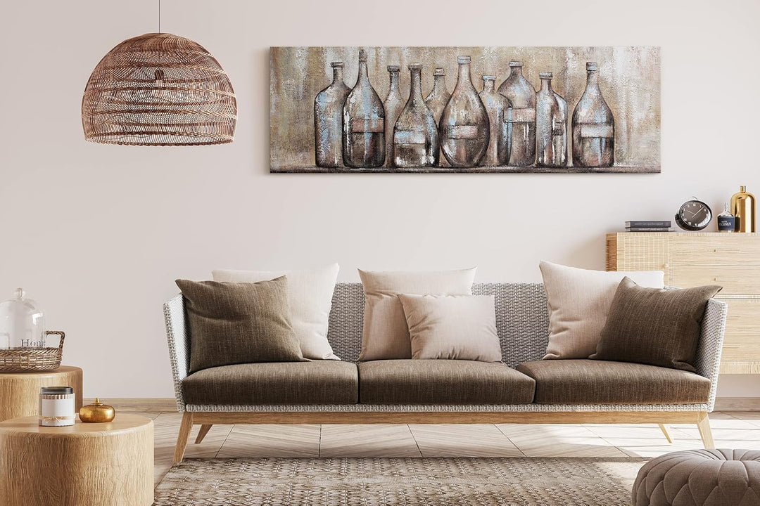 YS-Art Abstrakt Acryl Gemälde auf Leinwand Theke handgemalt Wandbilder Wohnzimmer modern Wohndekor D