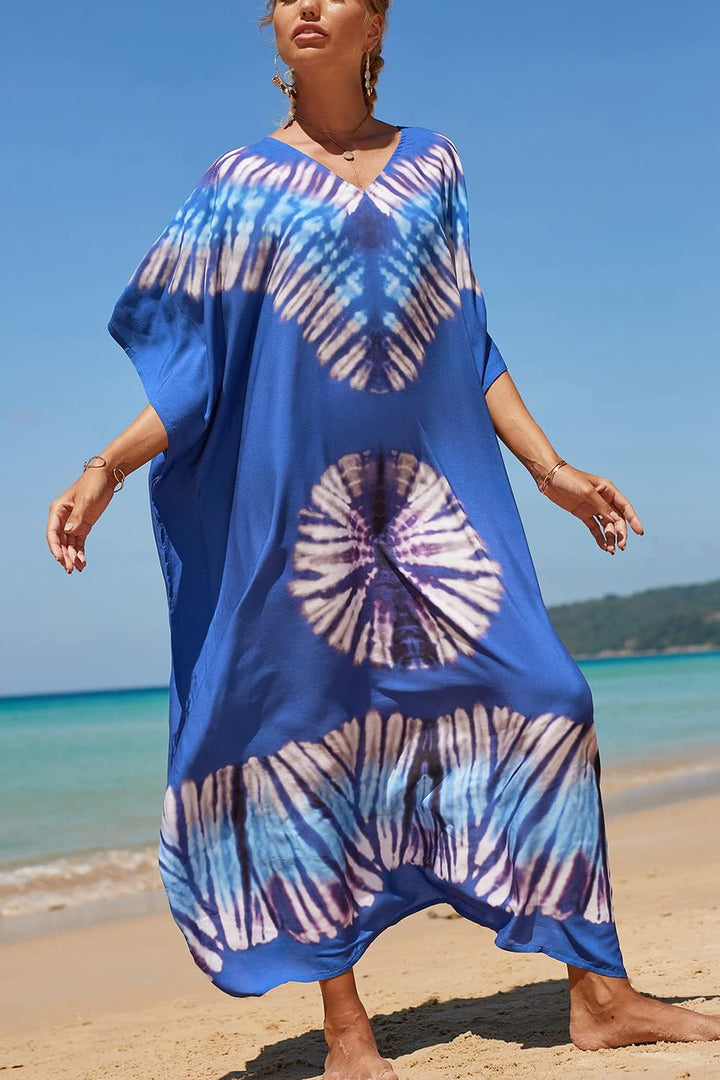 YouKD Damen Lang Kaftan Bohemian Beach Badeanzug Cover Up Kleid Plus Size Robe
