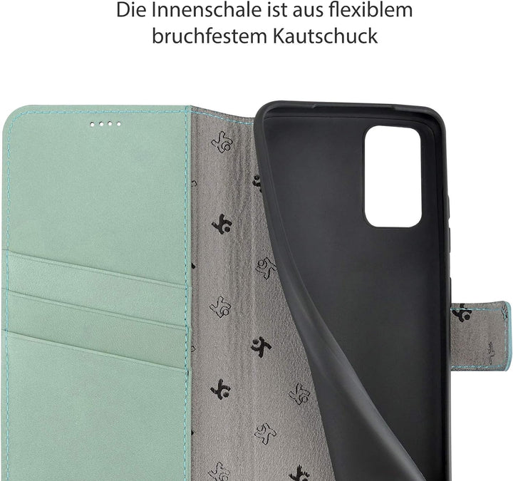 Suncase Book-Style Hülle kompatibel mit Samsung Galaxy S20 Plus Leder Tasche (Slim-Fit) Lederhülle H