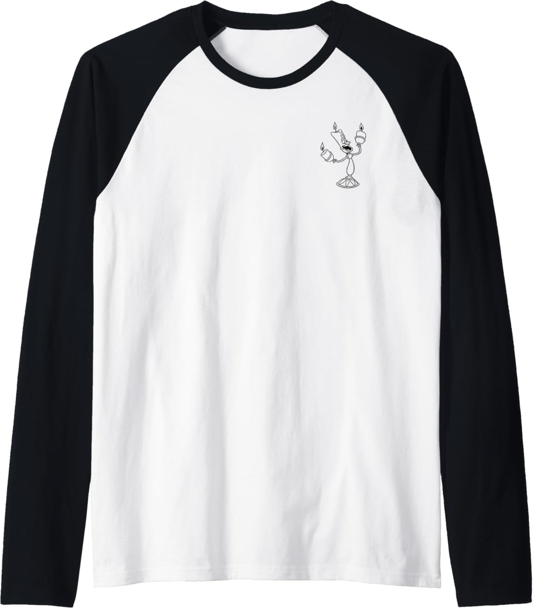 Disney Beauty And The Beast Lumiere Simple Black Outline Raglan