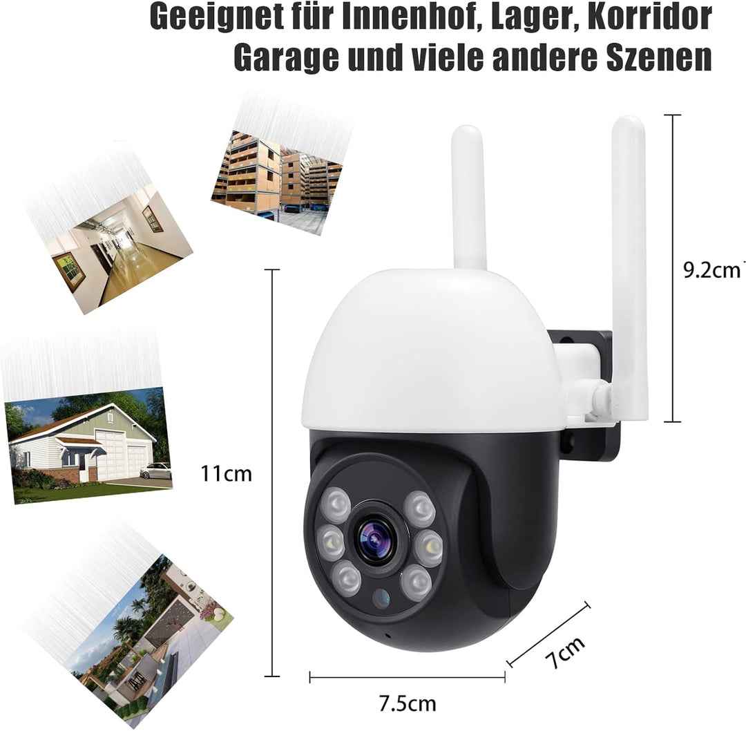 LEUTED 2 Stück 2K Überwachungskamera Aussen WLAN 5GHz/2,4GHz Kamera Überwachung, Outdoor Kamera mit