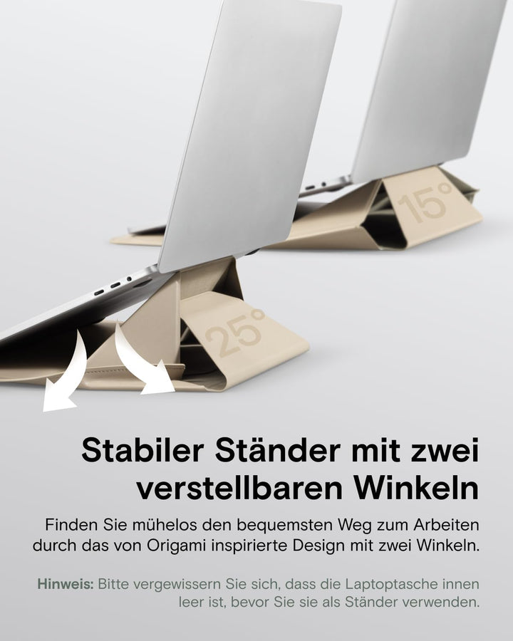MOFT Laptop Hülle Tasche & Laptop Ständer für 15-16 Zoll Notebook, Laptoptasche aus Kunstleder mit 2