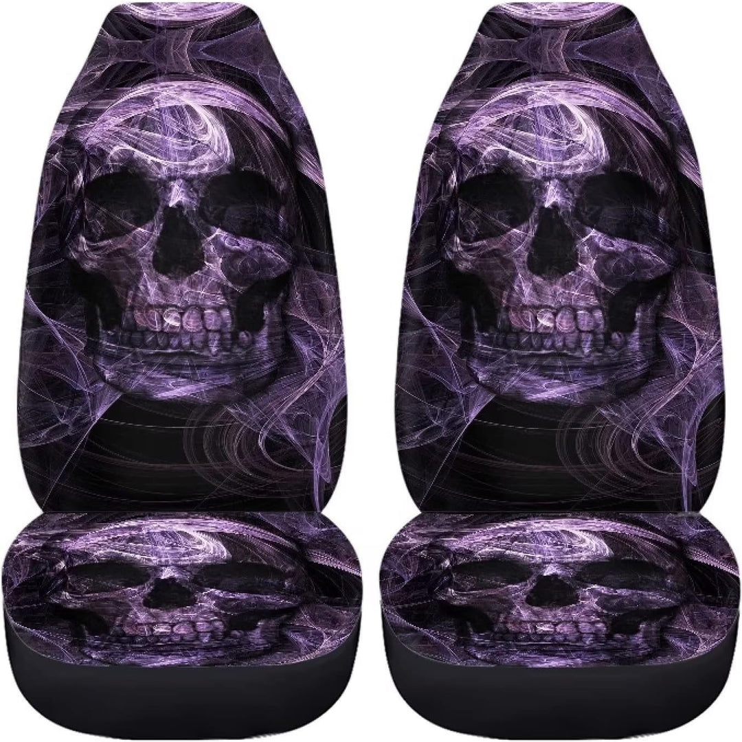 chaqlin 3D Schädel Druck Autositzbezüge Full Set für Damen Herren Auto Innenraum Zubehör Vordersitze