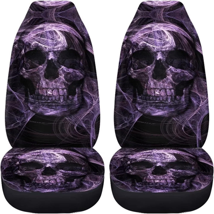 chaqlin 3D Schädel Druck Autositzbezüge Full Set für Damen Herren Auto Innenraum Zubehör Vordersitze