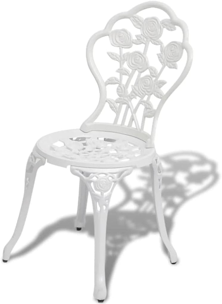 vidaXL Bistrostühle Stuhlset Gartenstuhl 2 STK. 41x49x81,5 cm Aluminiumguss Weiss, Weiss