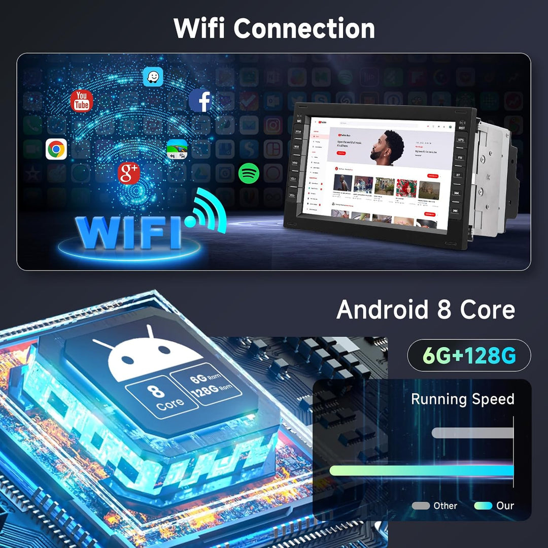 Hodozzy 6G+128G 8-Core Android Autoradio für Mercedes Benz C/CLK Klasse W203 W209 C200 C320 C350 200