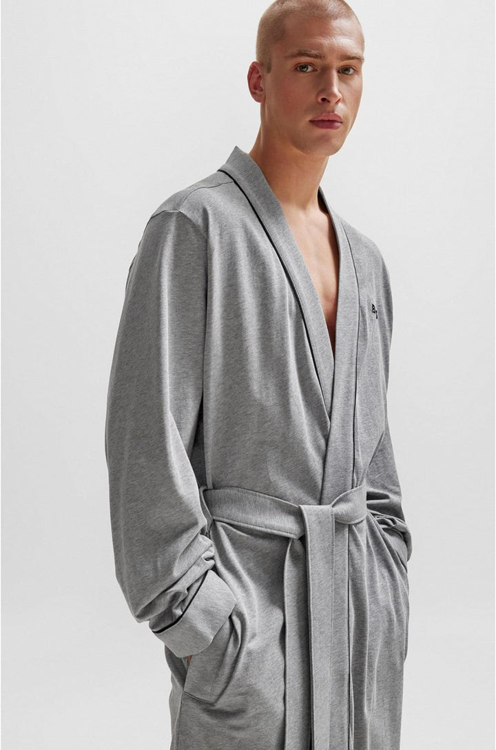 BOSS Bademantel Kimono aus weichem Baumwoll-Jersey XXL Medium Grey 033, XXL Medium Grey 033