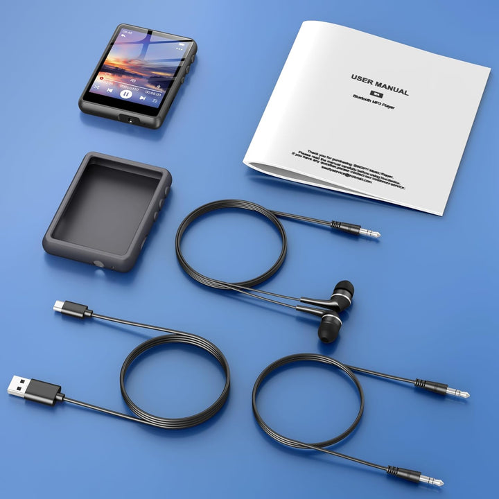 128GB MP3-Player mit Bluetooth 5.3-2,4-Zoll Touchscreen, HiFi-Klang, integrierter Lautsprecher, Aufn