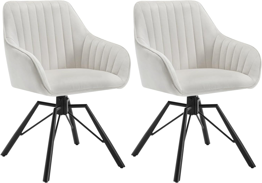 WOLTU Esszimmerstühle drehbar 2er Set, Samt Stuhl Esszimmer, Sessel Wohnzimmer, Drehstuhl, Küchenstu