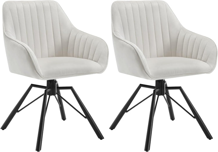 WOLTU Esszimmerstühle drehbar 2er Set, Samt Stuhl Esszimmer, Sessel Wohnzimmer, Drehstuhl, Küchenstu