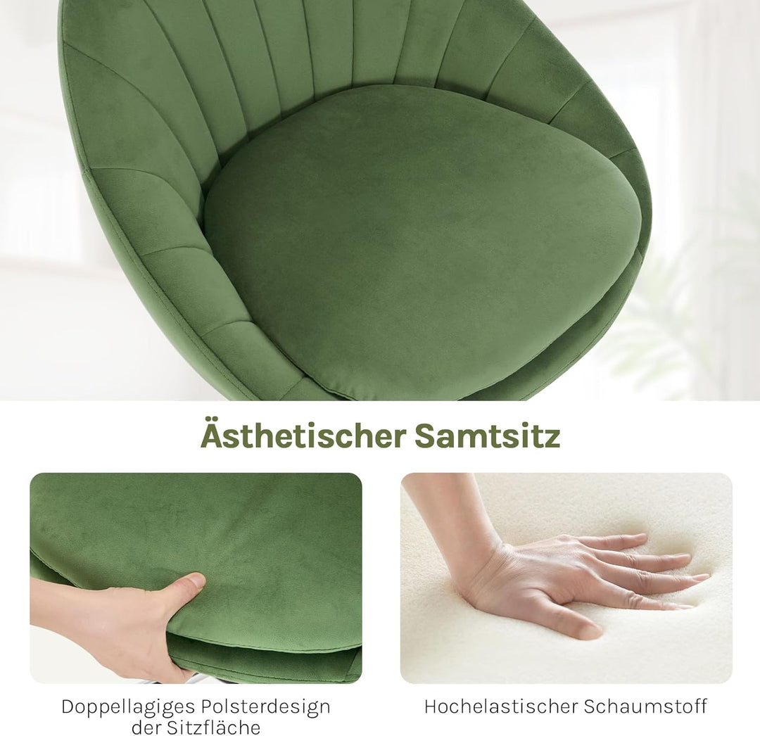 WOLTU Homeoffice Stuhl, Bürostuhl ergonomisch, Schminkstuhl drehbar, Drehstuhl mit Rollen, Schreibti
