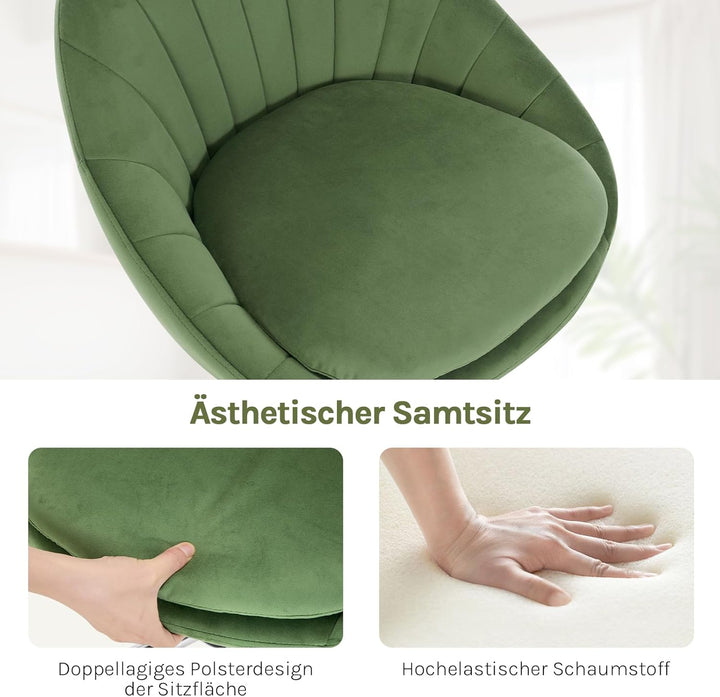 WOLTU Homeoffice Stuhl, Bürostuhl ergonomisch, Schminkstuhl drehbar, Drehstuhl mit Rollen, Schreibti